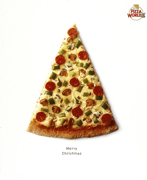 pizza word diseño creativo navidad
